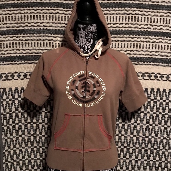 Vintage 1990’s Element Short Sleeve Zip Up Hoodie, Printing and Appliqué S/M - Picture 10 of 11